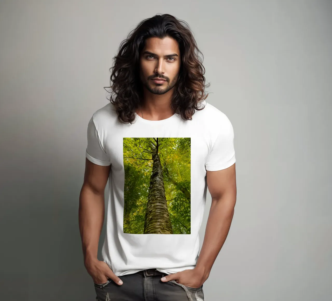 vue du tronc d'un grand arbre t-shirt de PASMING