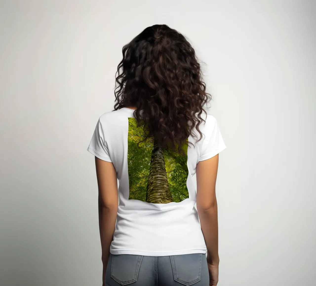 vue du tronc d'un grand arbre t-shirt ajusté pour femmes de PASMING