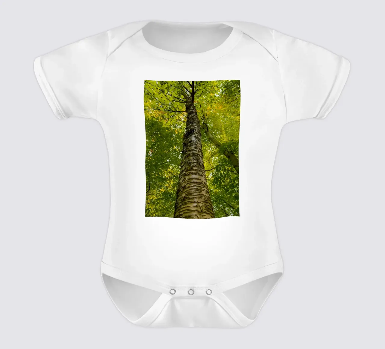 tall tree trunk view short-sleeve baby romper by PASMING