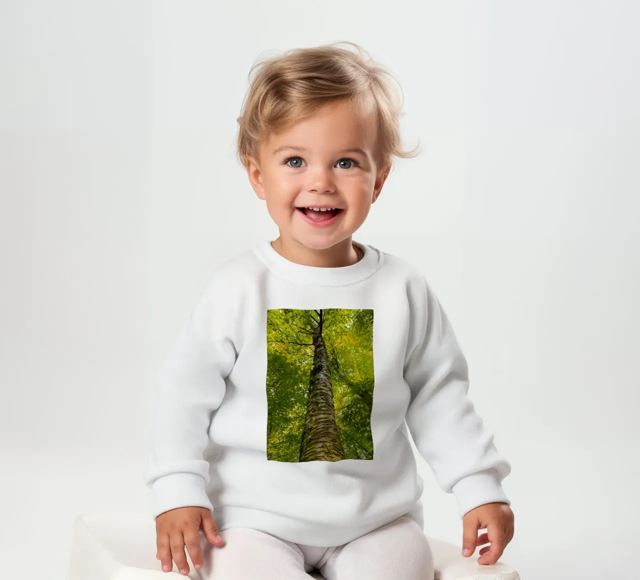tall tree trunk view baby sweatshirt by PASMING