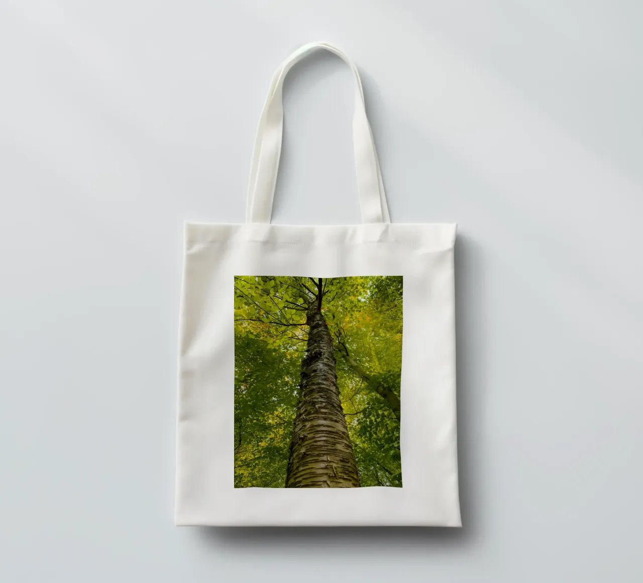 vue du tronc d'un grand arbre tote bag de PASMING