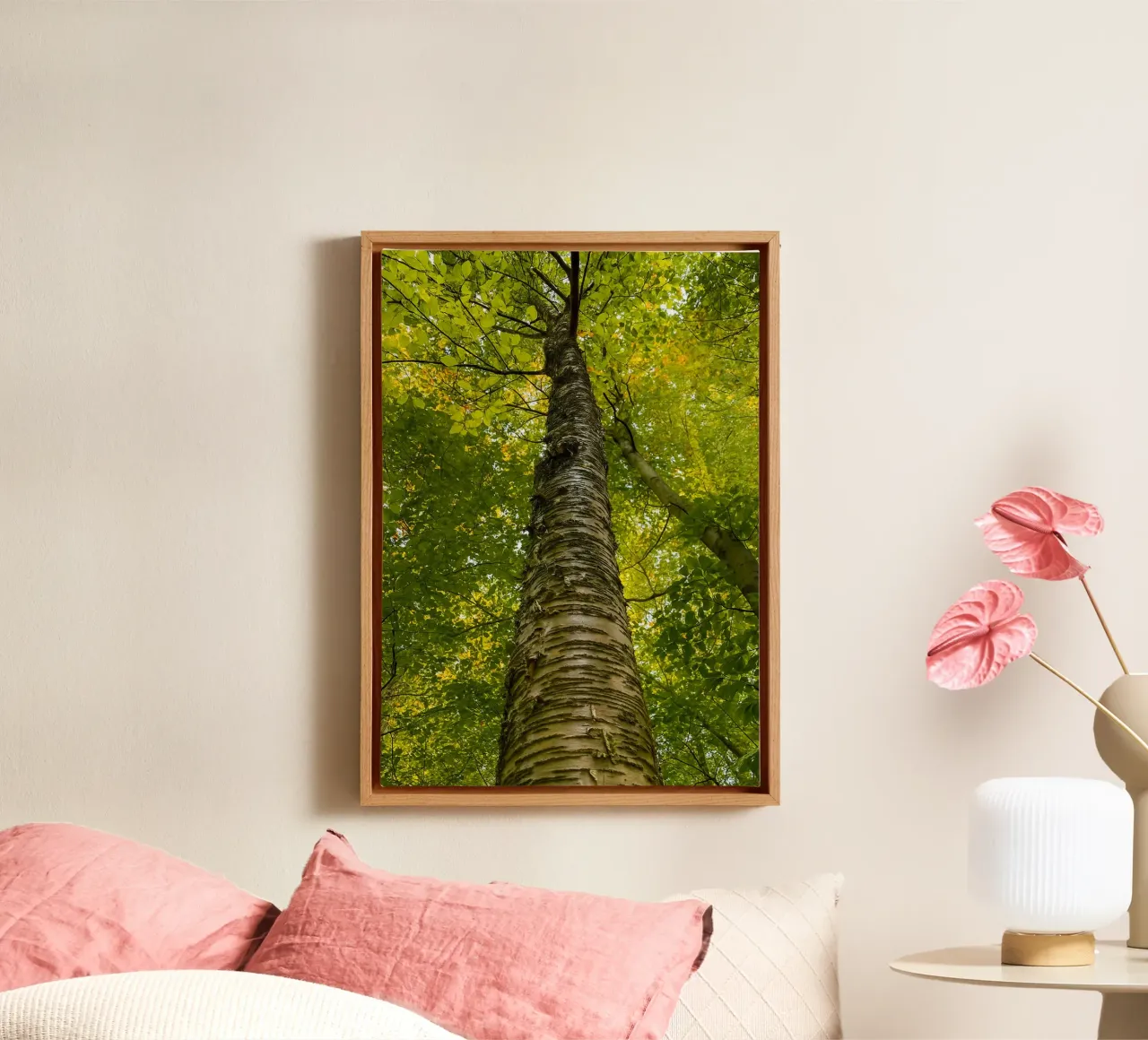 vista del tronco dell'albero ad alto fusto tela da PASMING