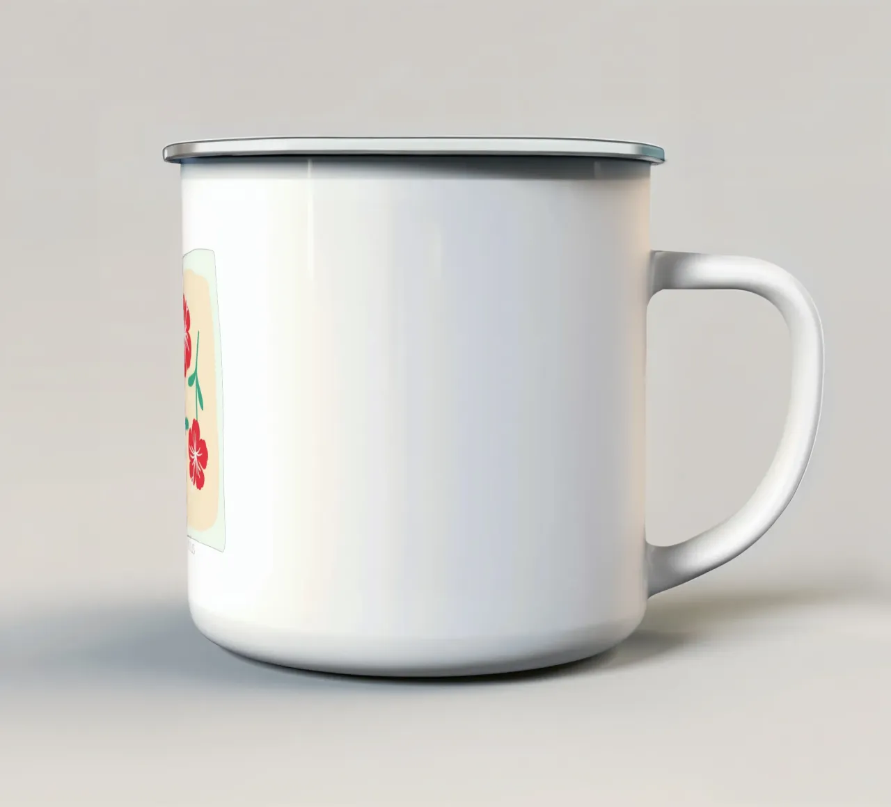 Illustrazione disegnata a mano dell'ibisco tazza in smalto da GalerieGG
