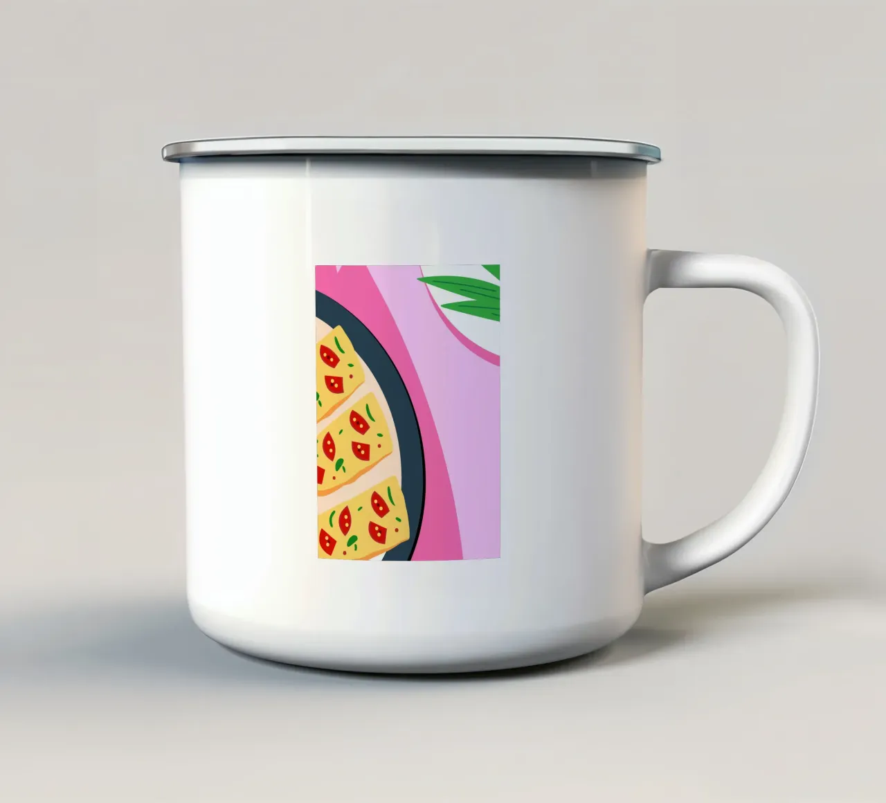 Tomato Pizza tazza in smalto da OFFICIAL FRUIT & VEGETABLES