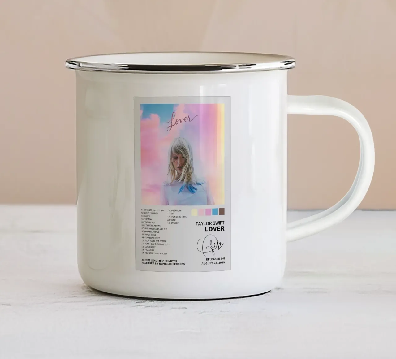 Lover’s Dreamscape Poster tazza in smalto da dfgtfdt