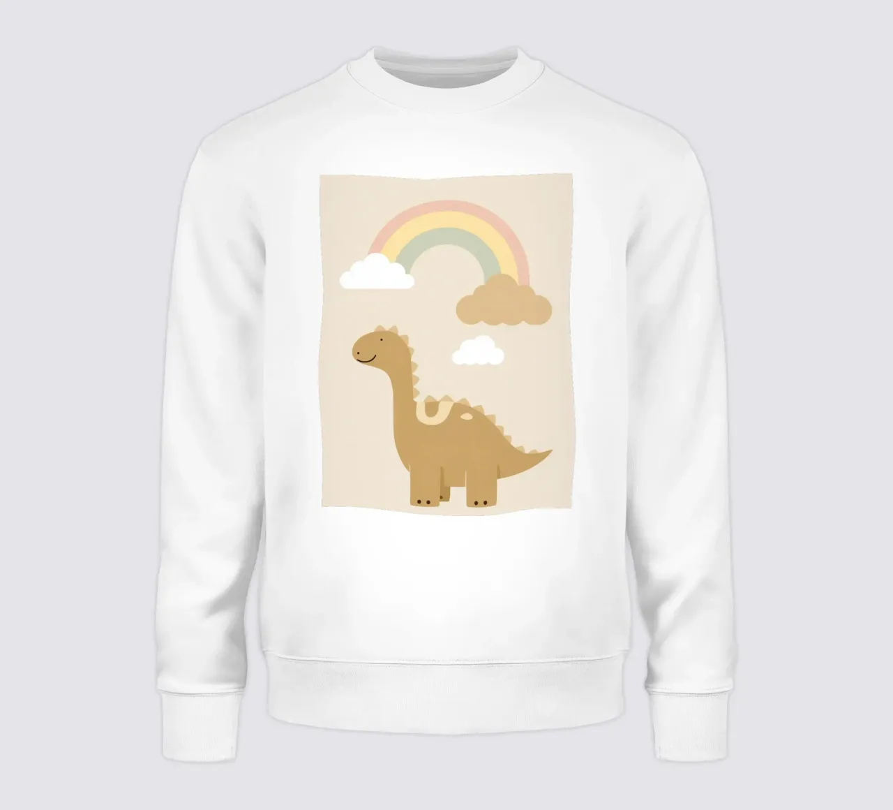 Dinosauro carino con arcobaleno e nuvole felpa da DesignDoodle