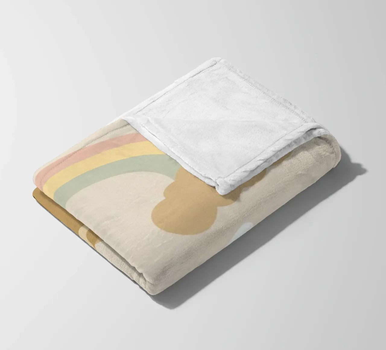 Dinosauro carino con arcobaleno e nuvole coperta in pile da DesignDoodle