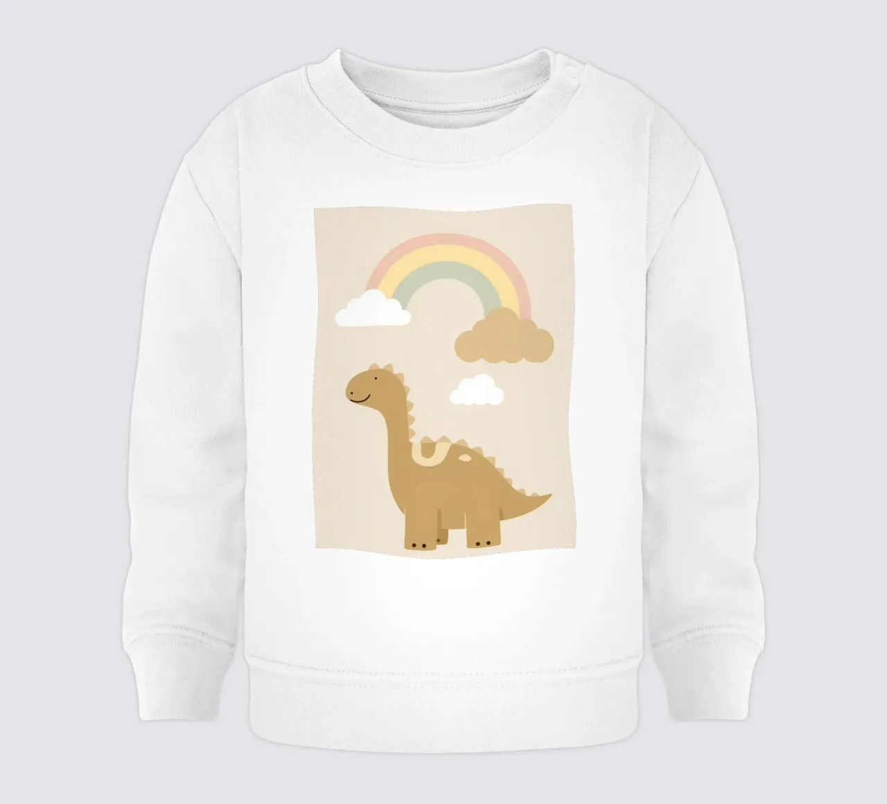 Dinosauro carino con arcobaleno e nuvole felpa neonato da DesignDoodle