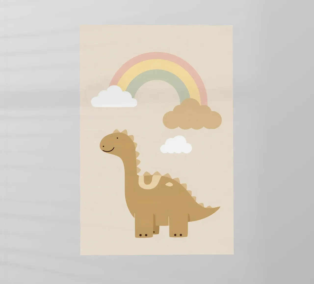 Dinosauro carino con arcobaleno e nuvole pellicola backlit da DesignDoodle