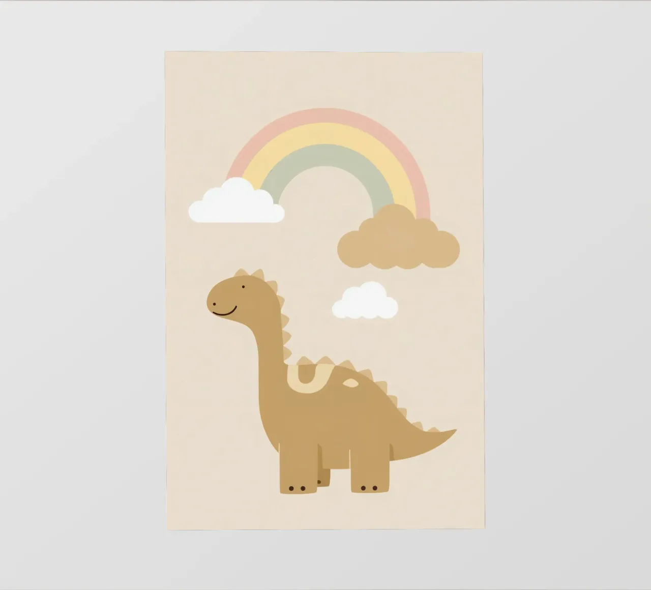 Dinosauro carino con arcobaleno e nuvole pellicola backlit da DesignDoodle