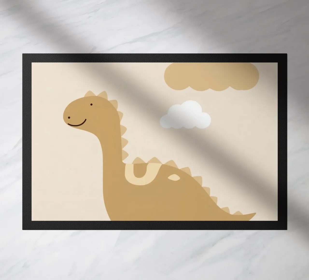 Dinosauro carino con arcobaleno e nuvole zerbino da DesignDoodle