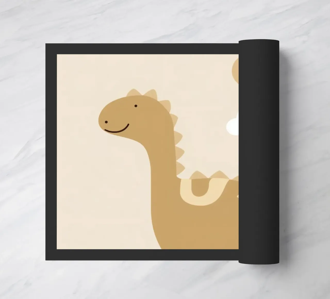 Dinosauro carino con arcobaleno e nuvole zerbino da DesignDoodle
