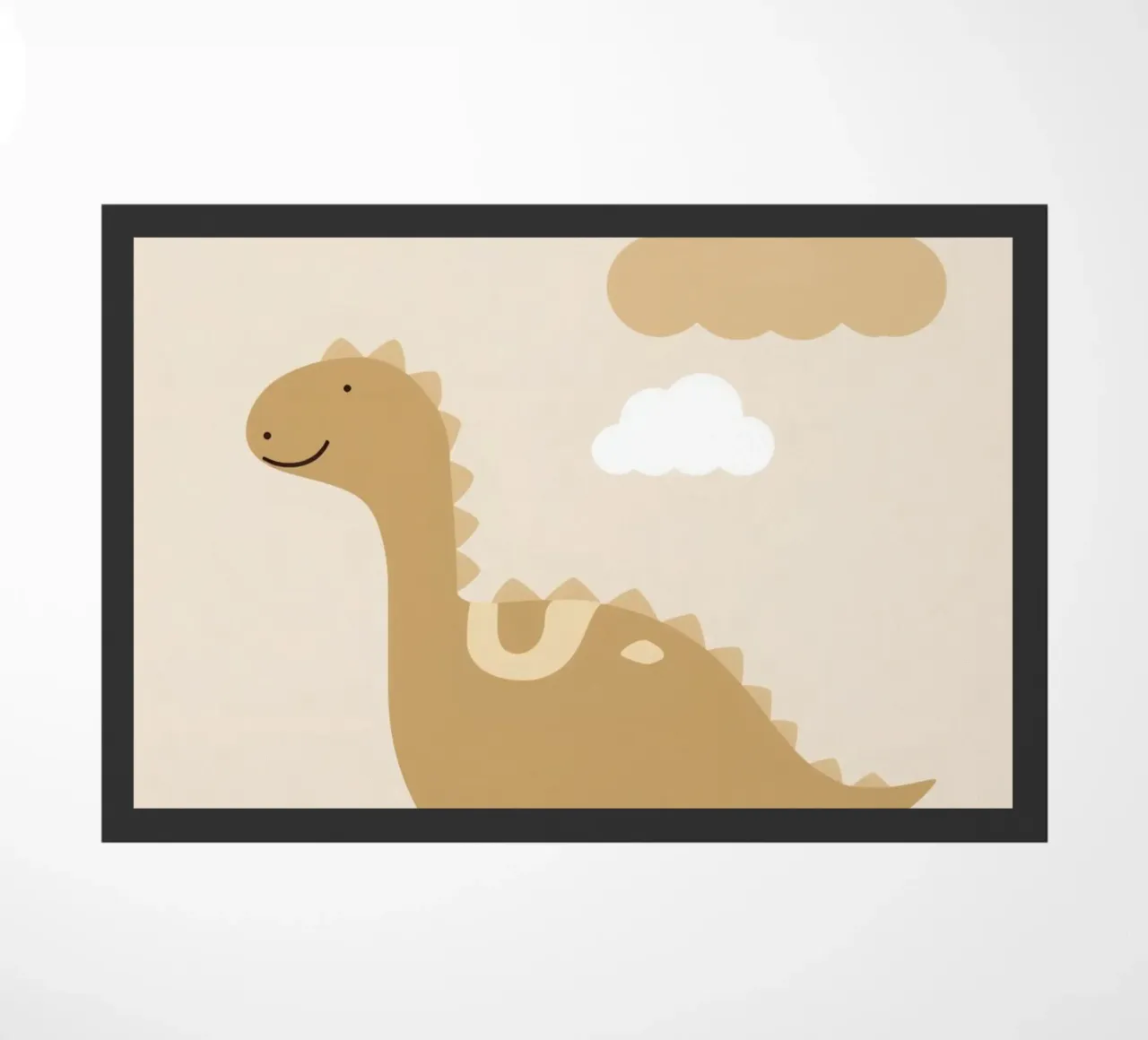 Dinosauro carino con arcobaleno e nuvole zerbino da DesignDoodle