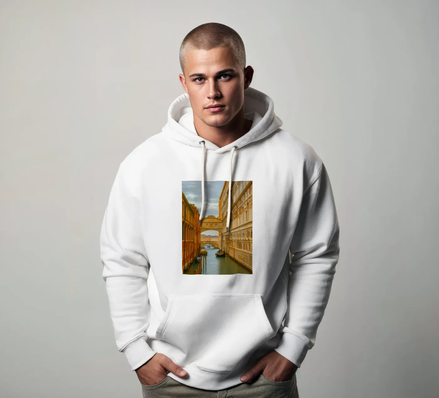 canale d'epoca tra vecchi edifici felpa con cappuccio da PASMING