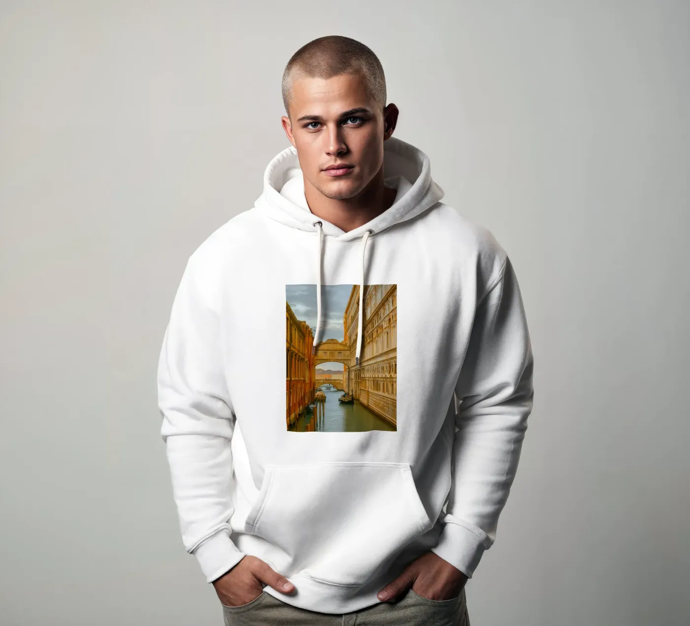 canale d'epoca tra vecchi edifici felpa con cappuccio da PASMING