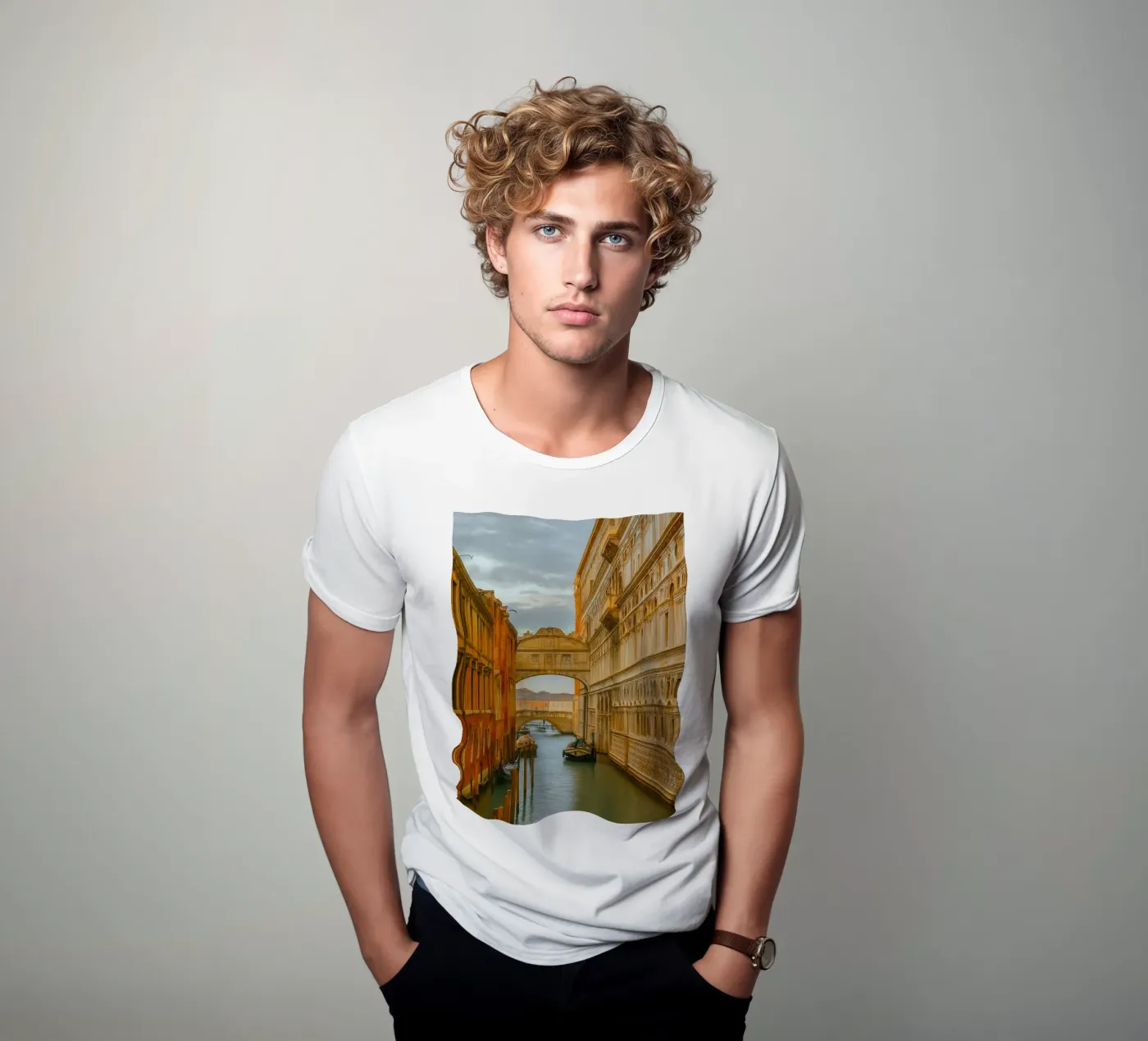 canale d'epoca tra vecchi edifici t-shirt da PASMING