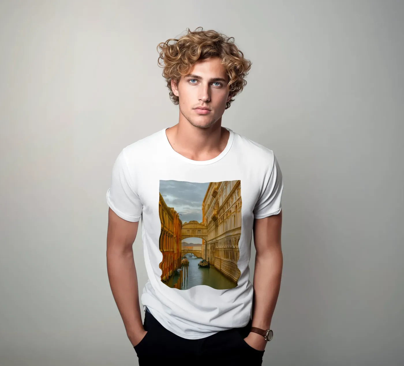 canale d'epoca tra vecchi edifici t-shirt da PASMING