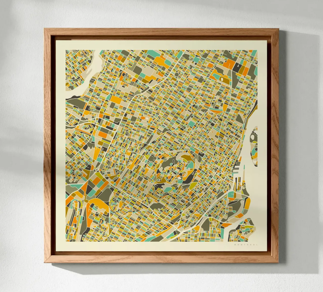 Mappa di Montreal alluminio dibond da Jazzberry Blue