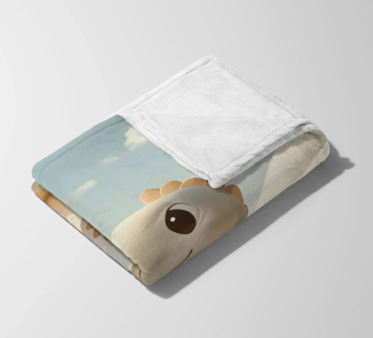 Simpatici dinosauri in un paesaggio pastello con fiori coperta in pile da DesignDoodle