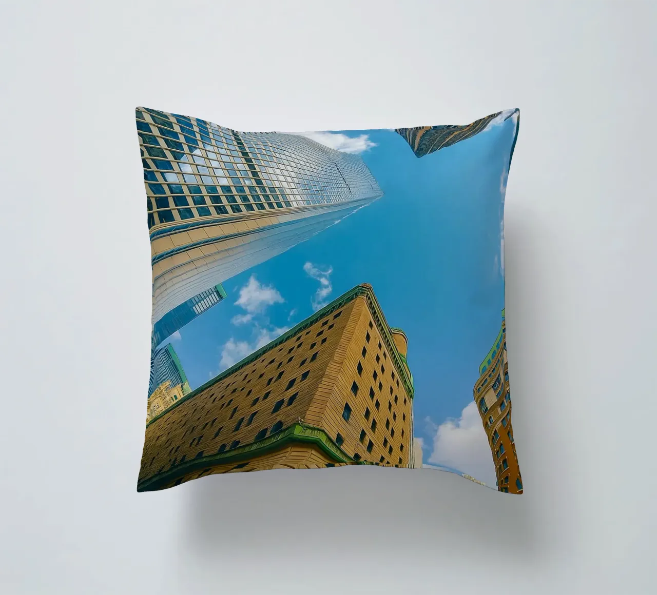 vue du ciel depuis le dessous d'un grand bâtiment coussin de PASMING