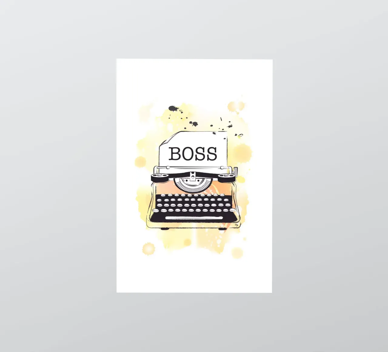 Machine à écrire jaune Boss autocollant de Martina