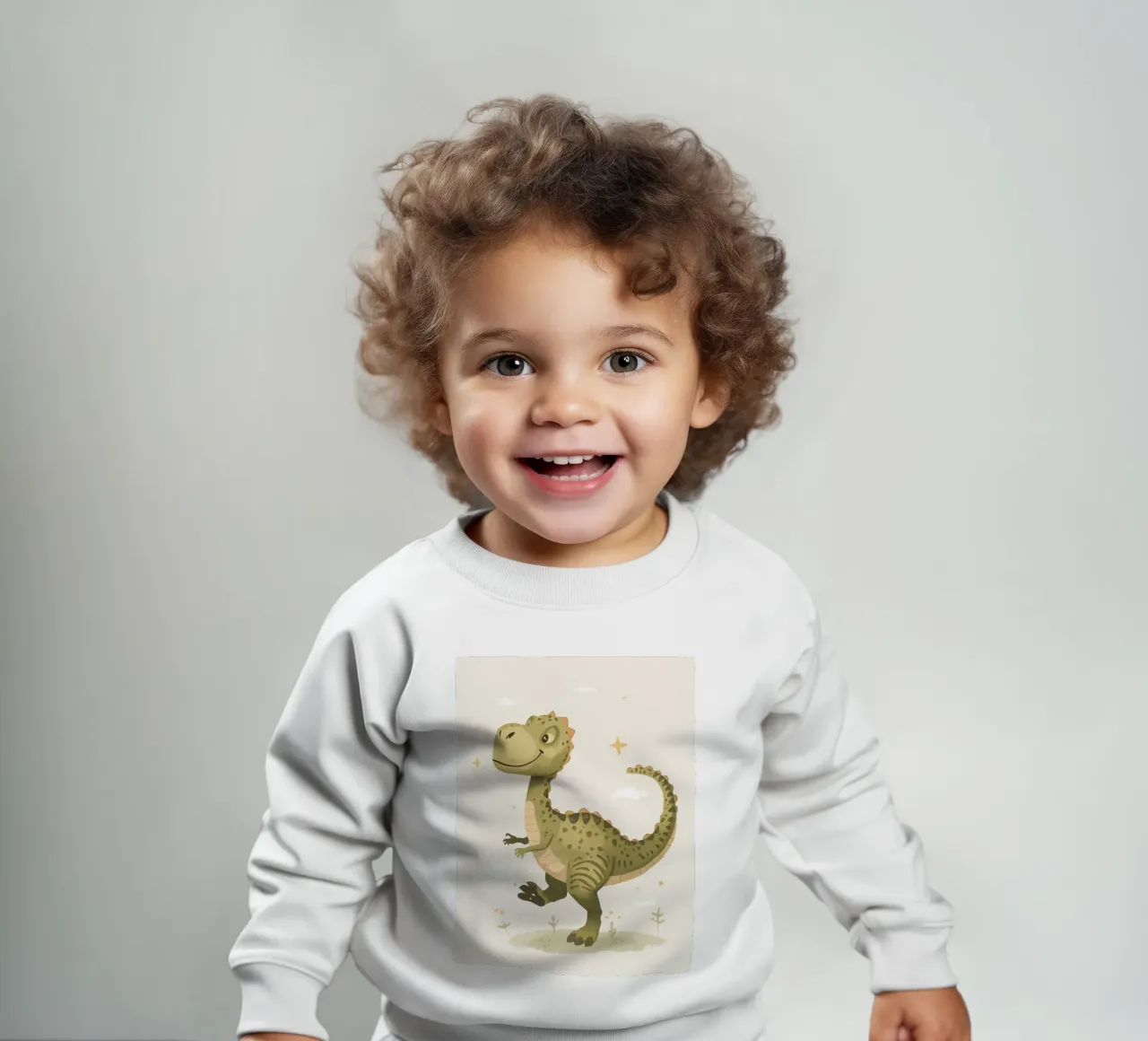 Felice Tyrannosaurus Rex con stelle e nuvole felpa neonato da DesignDoodle