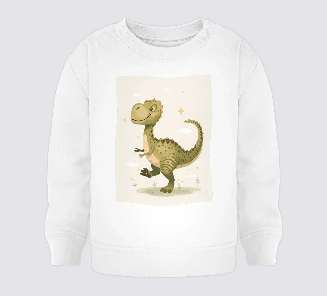 Felice Tyrannosaurus Rex con stelle e nuvole felpa neonato da DesignDoodle