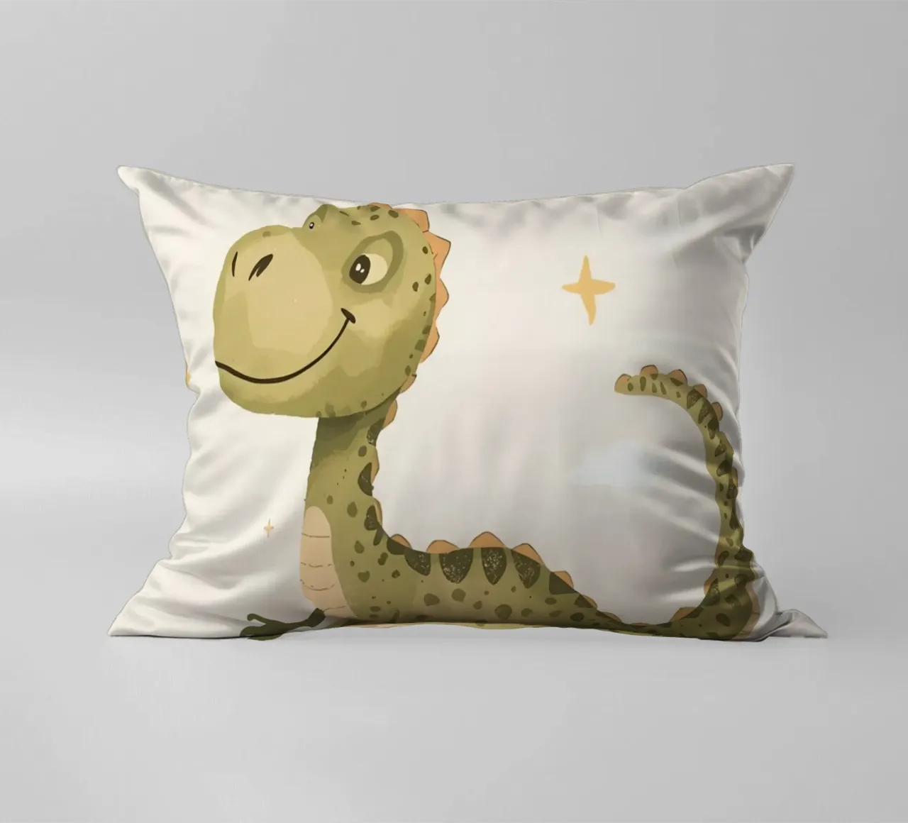 Felice Tyrannosaurus Rex con stelle e nuvole cuscino da DesignDoodle