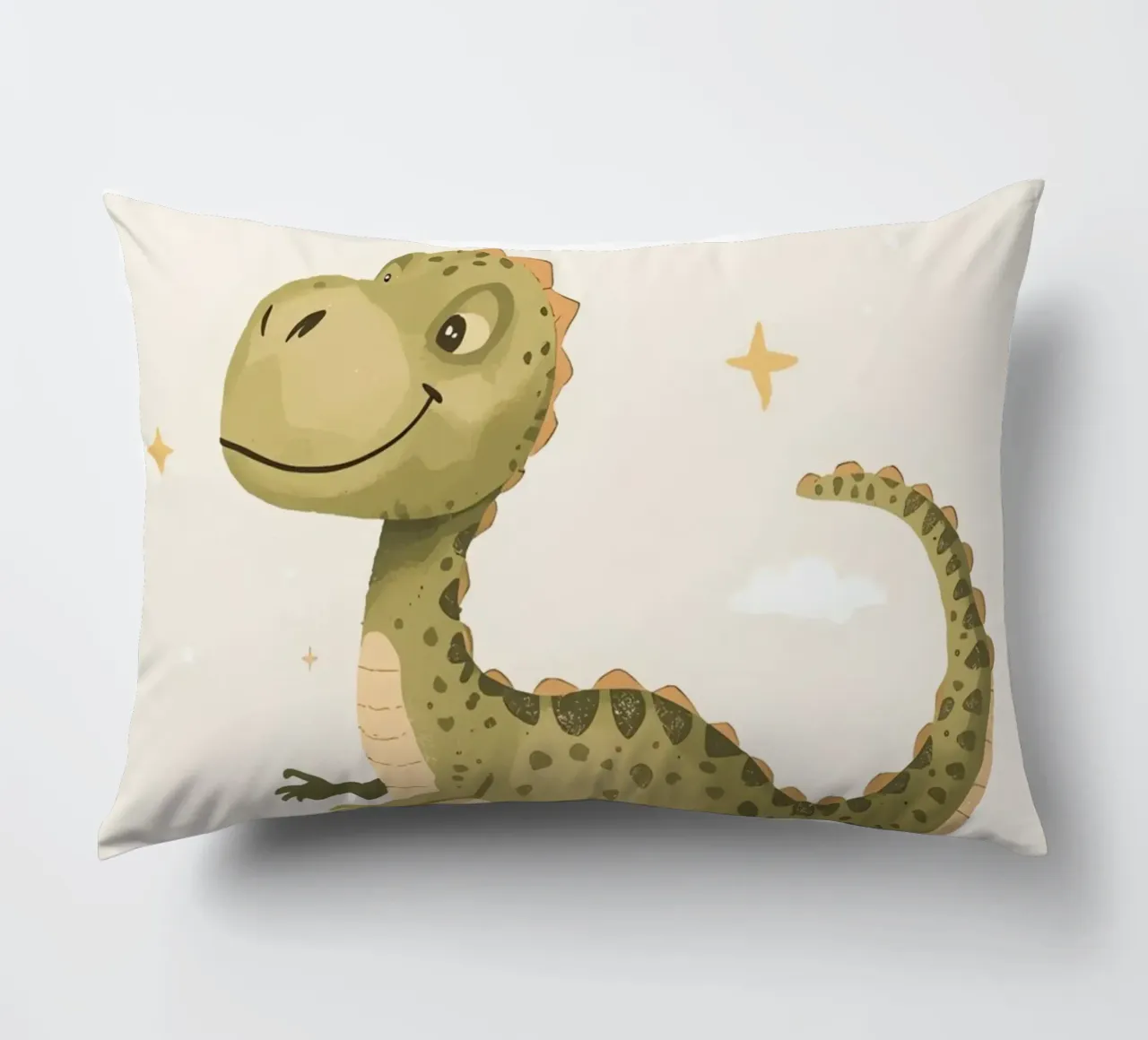 Felice Tyrannosaurus Rex con stelle e nuvole cuscino da DesignDoodle