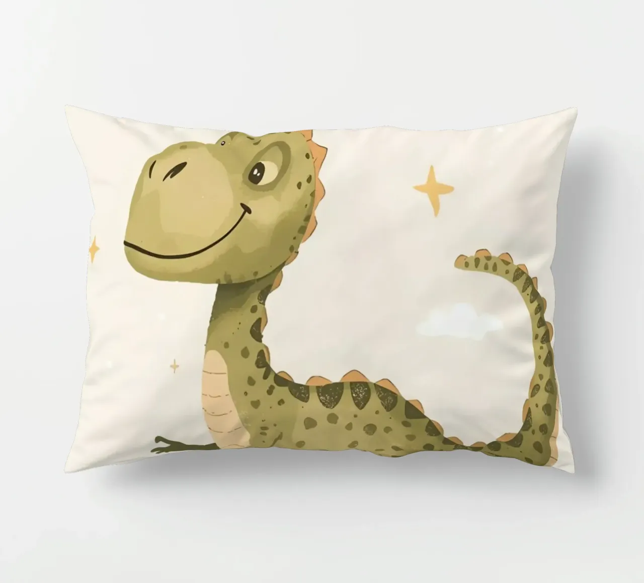 Felice Tyrannosaurus Rex con stelle e nuvole cuscino da DesignDoodle