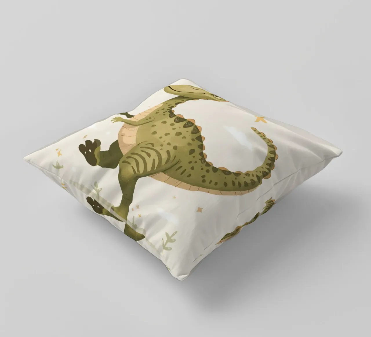 Felice Tyrannosaurus Rex con stelle e nuvole cuscino da DesignDoodle
