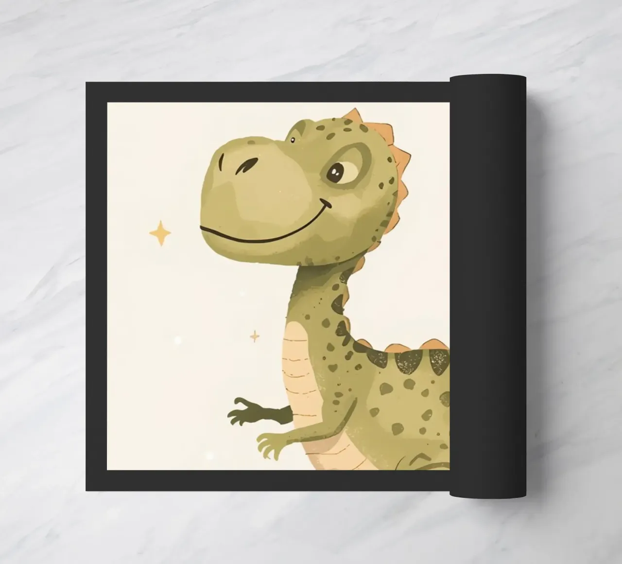 Felice Tyrannosaurus Rex con stelle e nuvole zerbino da DesignDoodle