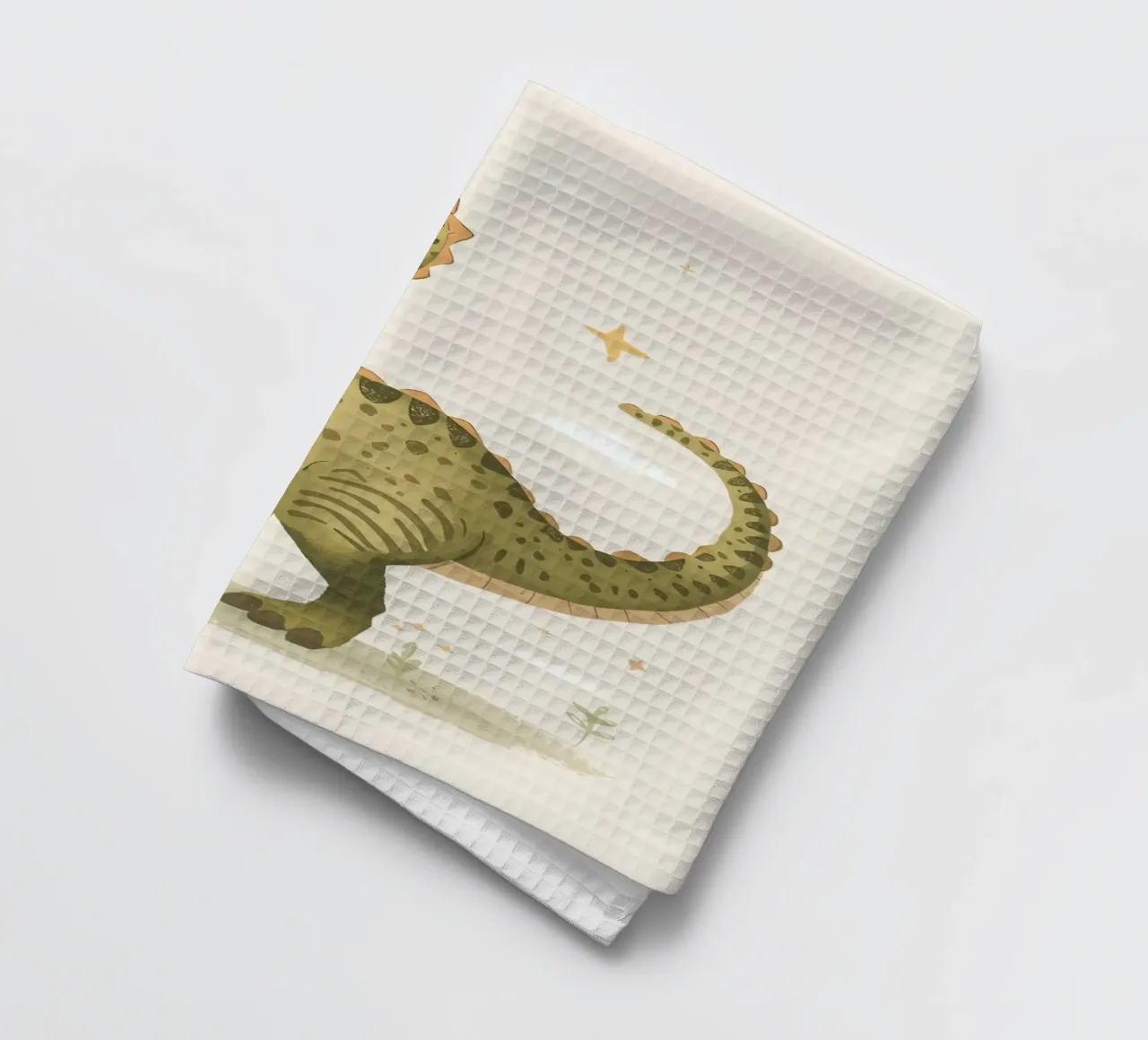 Felice Tyrannosaurus Rex con stelle e nuvole canovaccio da cucina da DesignDoodle