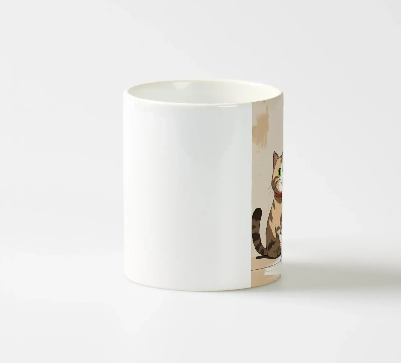 Gatto e cane felici e carini con una ciotola di ramen tazza in ceramica da DesignDoodle