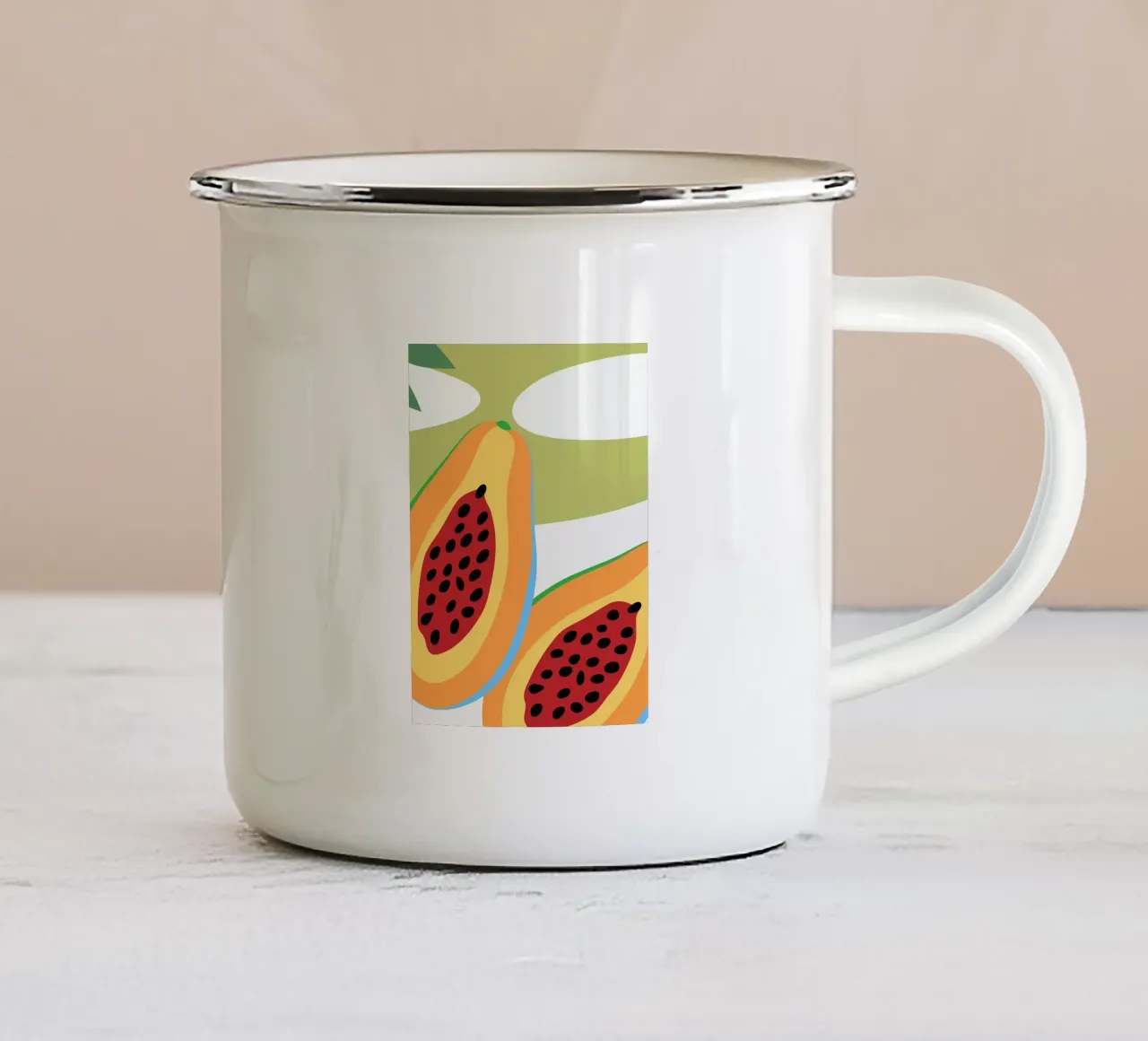 Papaya fresca tazza in smalto da OFFICIAL FRUIT & VEGETABLES