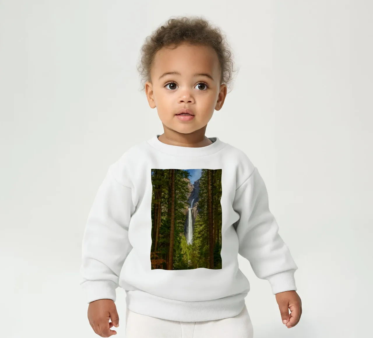 Blick auf einen Wasserfall im Wald Baby Sweatshirt von PASMING