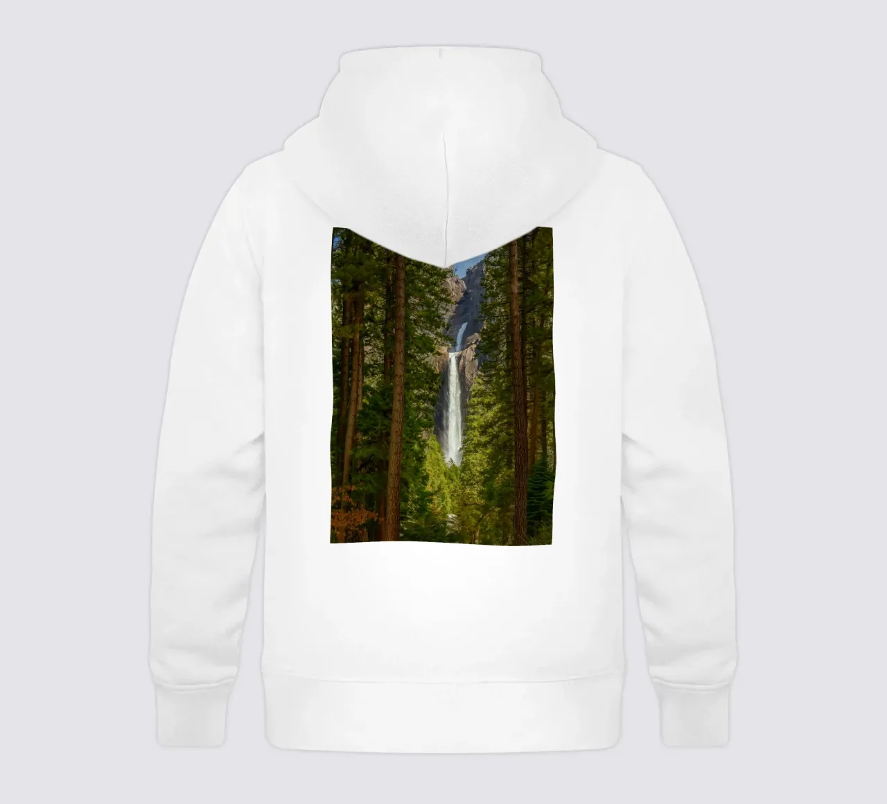 vista di una cascata nella foresta felpa bambino con cappuccio da PASMING