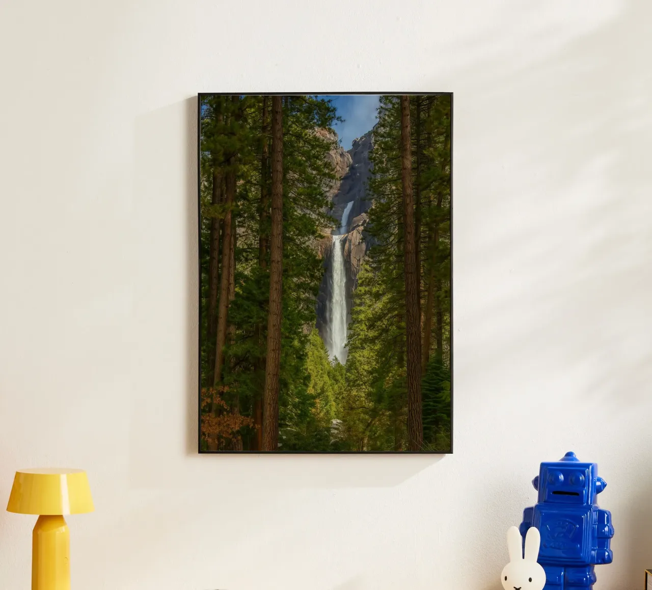 vista di una cascata nella foresta alluminio dibond da PASMING