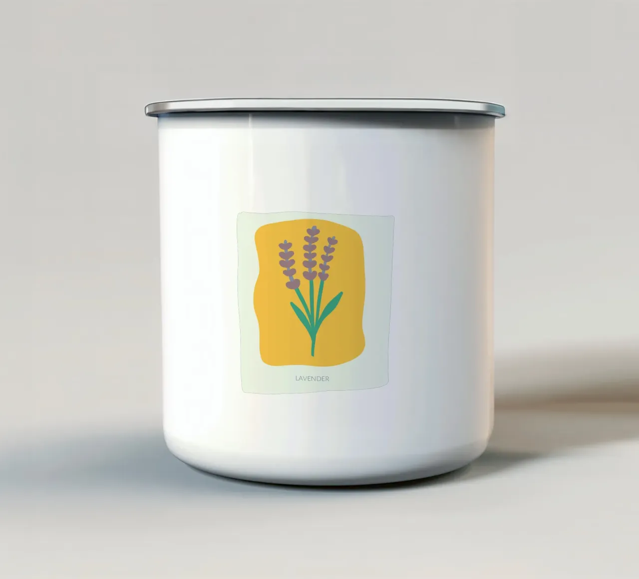 Illustrazione disegnata a mano della lavanda tazza in smalto da GalerieGG