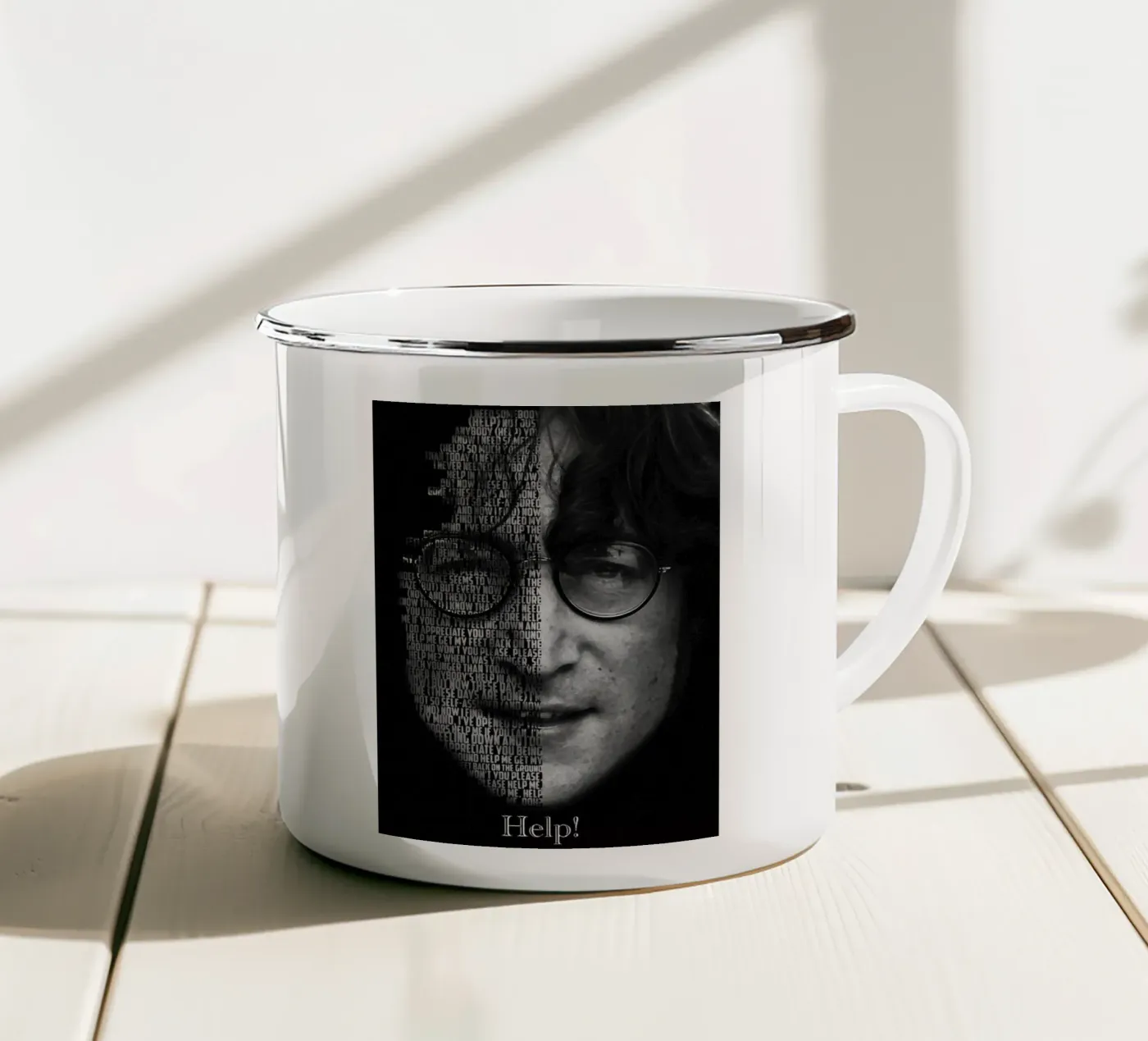 Help! enamel mug by Gunawan Rb