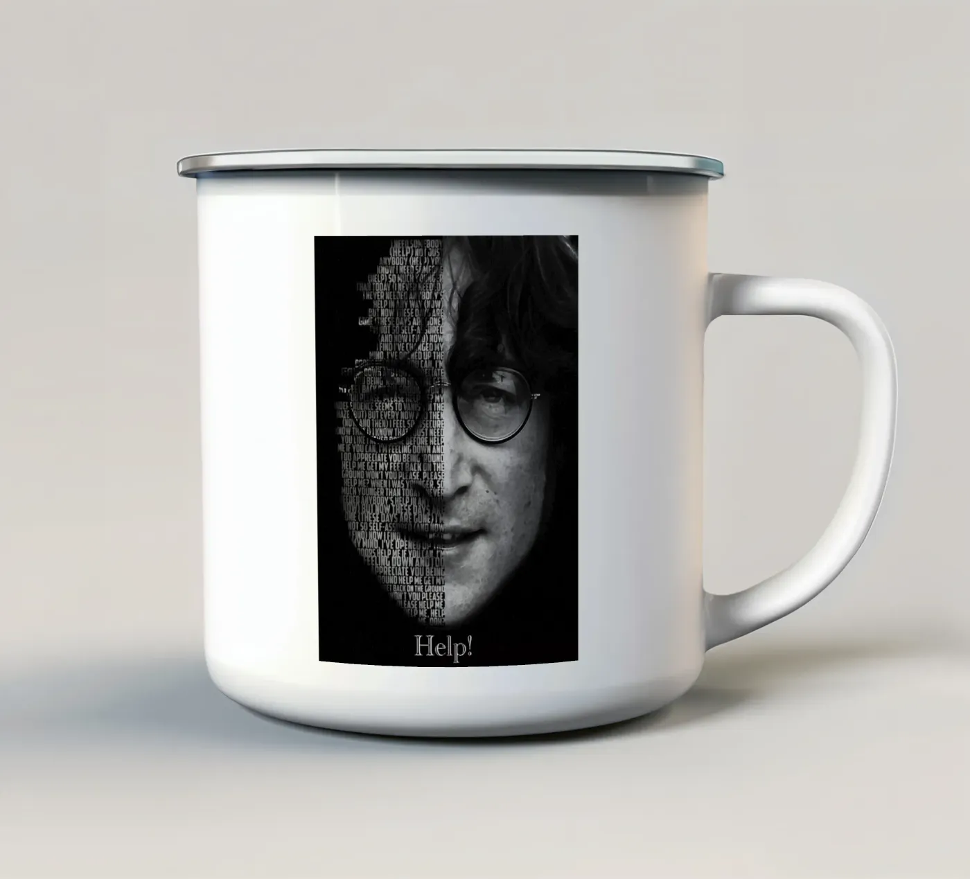 Help! enamel mug by Gunawan Rb