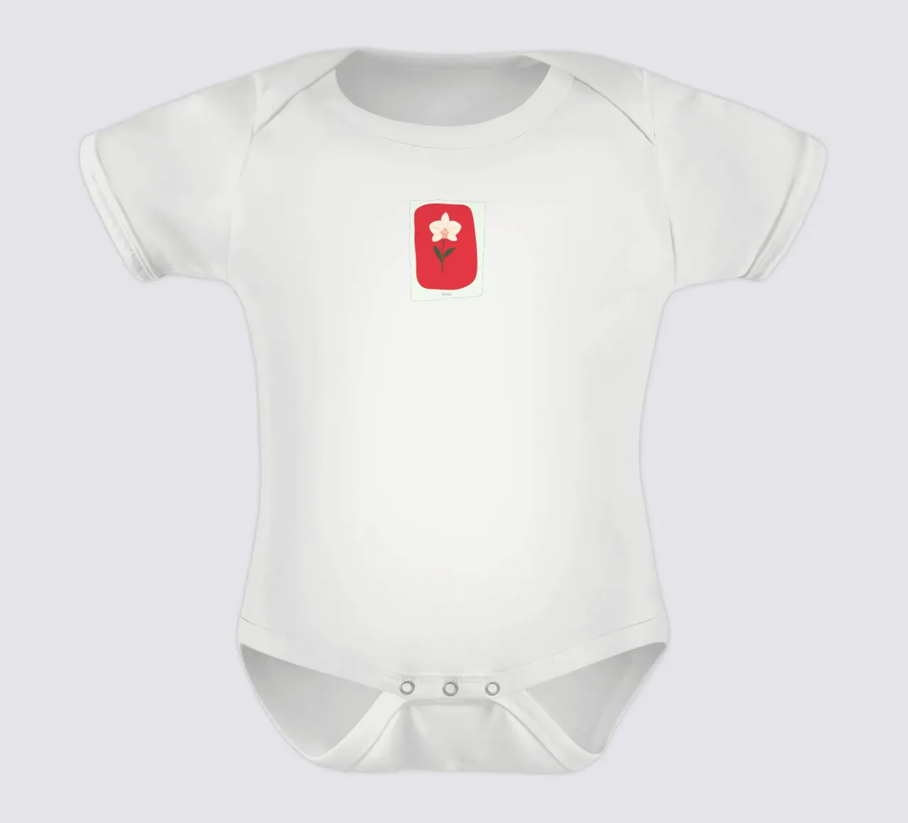 Orchidee handgezeichnete Illustration Kurzarm Babybody von GalerieGG