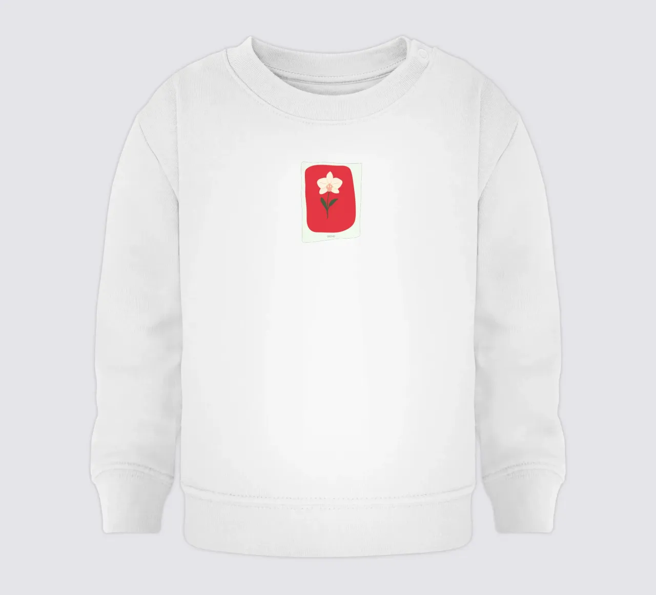 Illustrazione disegnata a mano di un'orchidea felpa neonato da GalerieGG