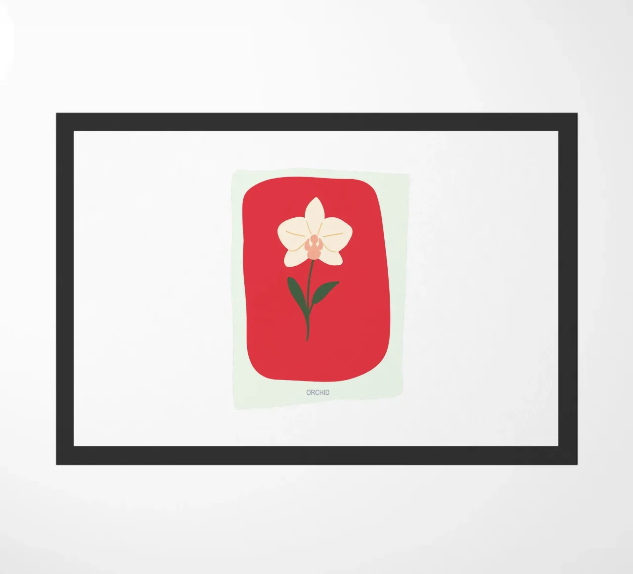 Orchidee handgezeichnete Illustration Fußmatte von GalerieGG