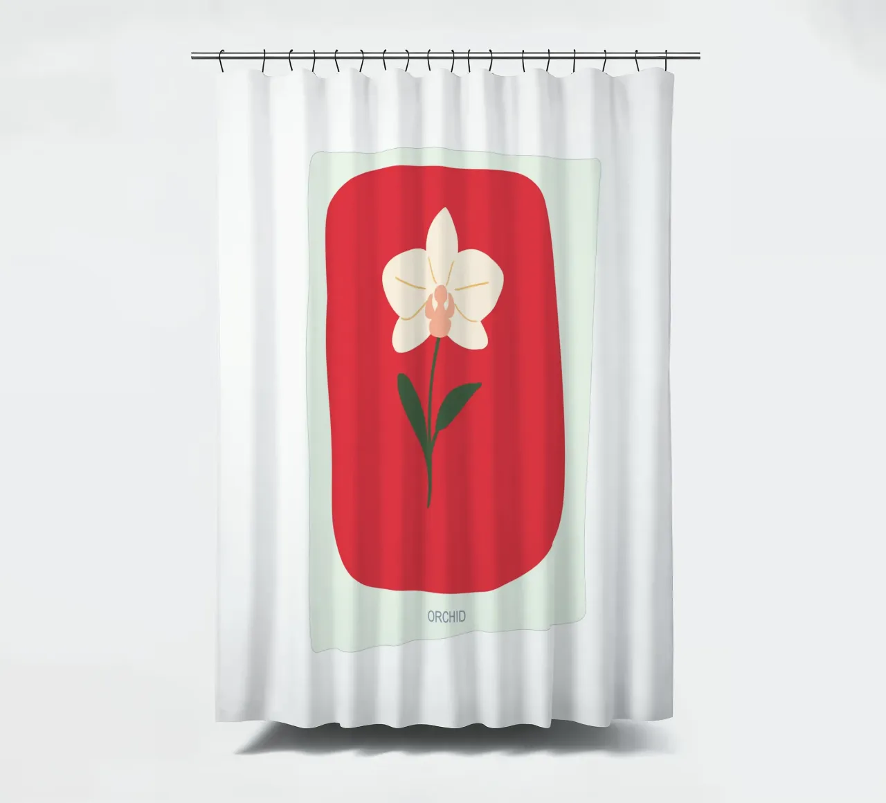 Illustrazione disegnata a mano di un'orchidea tenda da doccia da GalerieGG