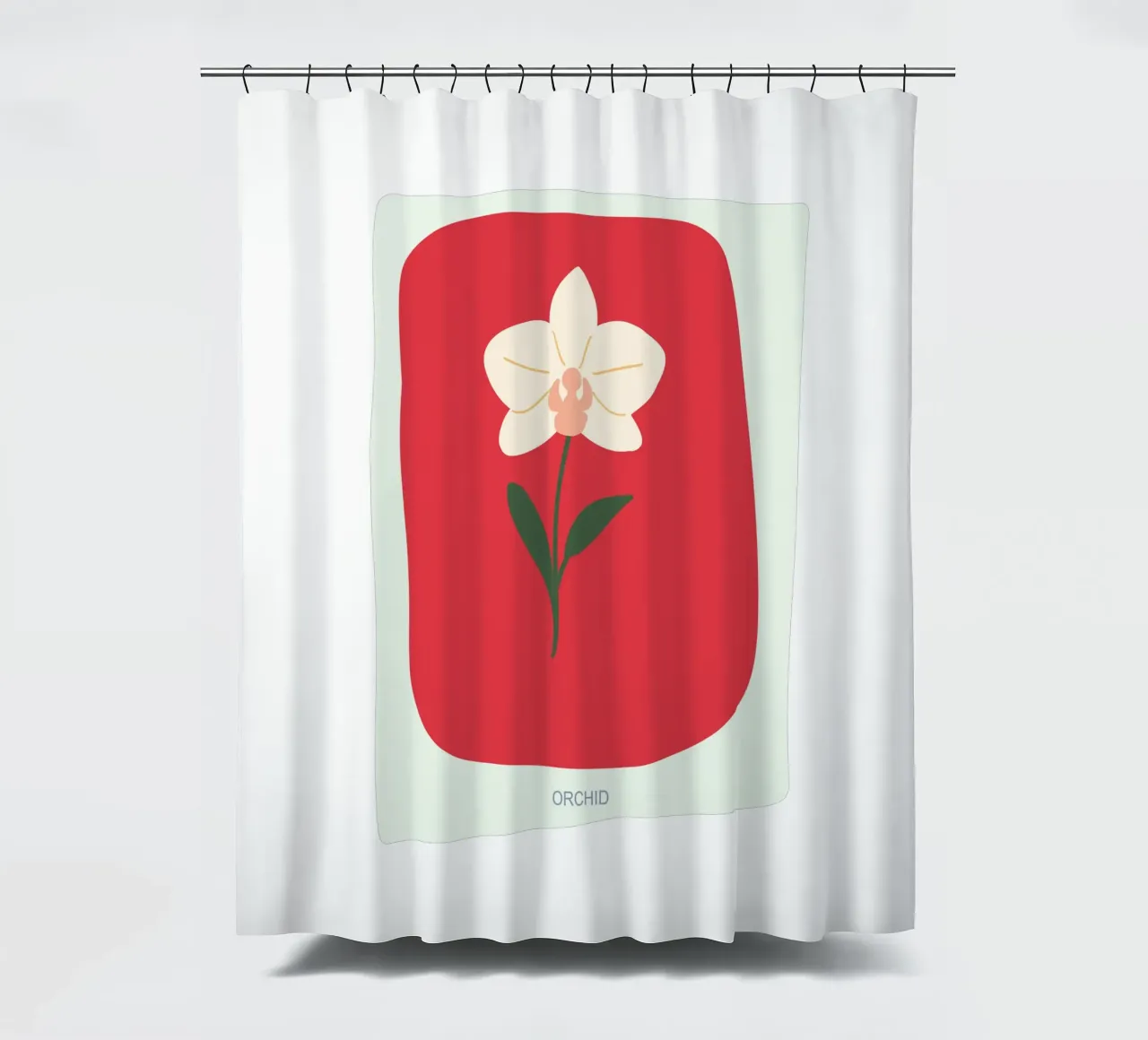 Illustrazione disegnata a mano di un'orchidea tenda da doccia da GalerieGG