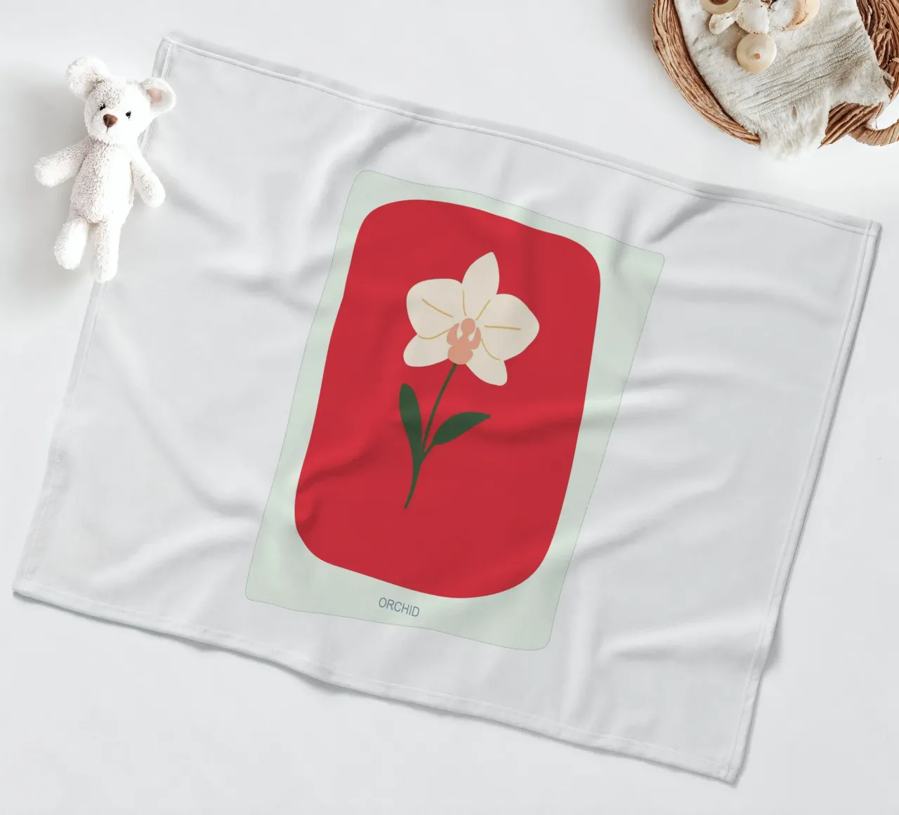 Illustrazione disegnata a mano di un'orchidea coperta in pile da GalerieGG