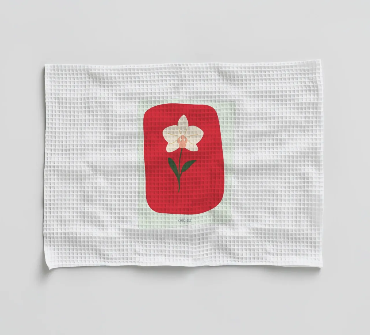 Illustrazione disegnata a mano di un'orchidea canovaccio da cucina da GalerieGG