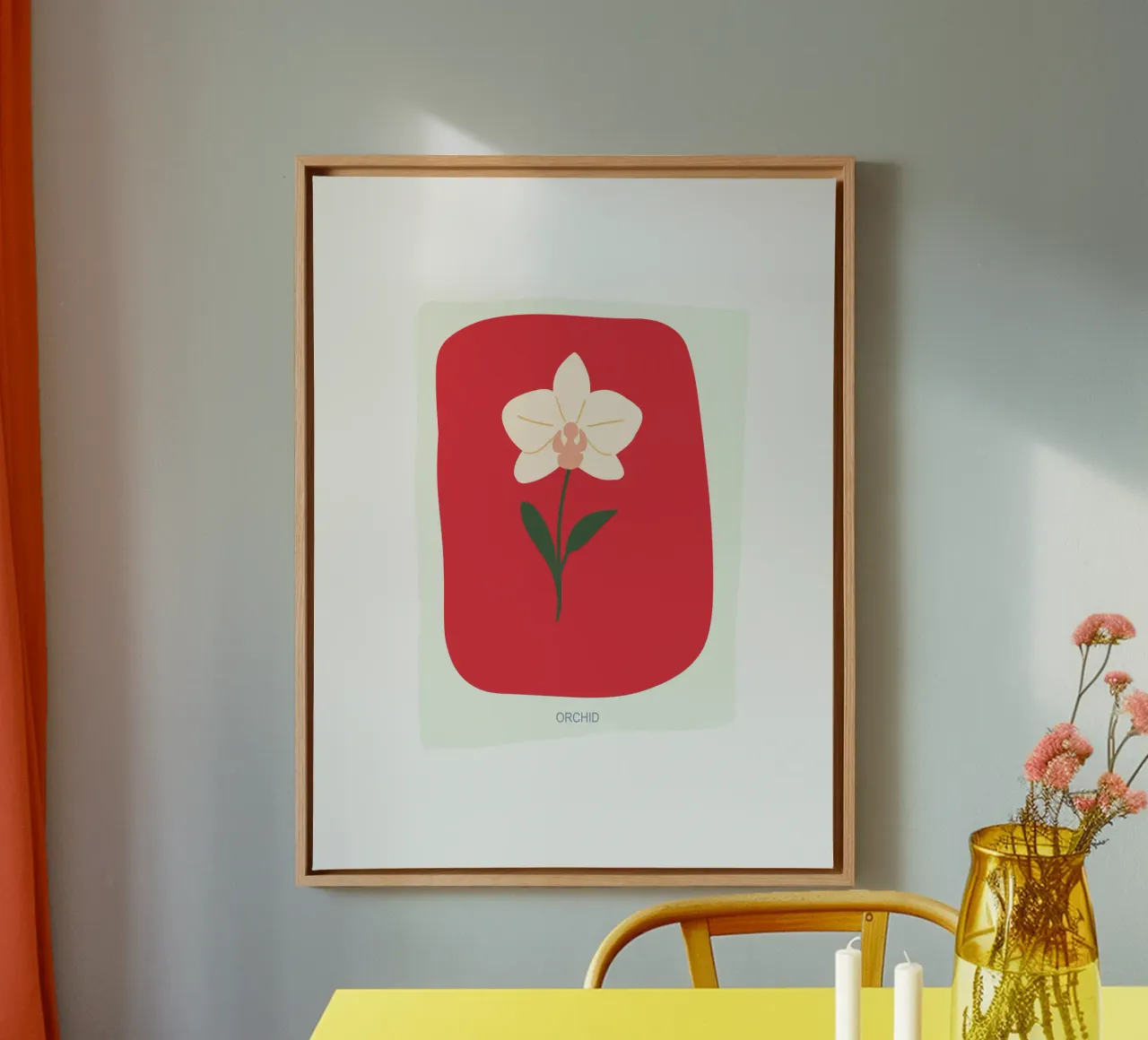 Illustration dessinée à la main d'une orchidée toile de GalerieGG
