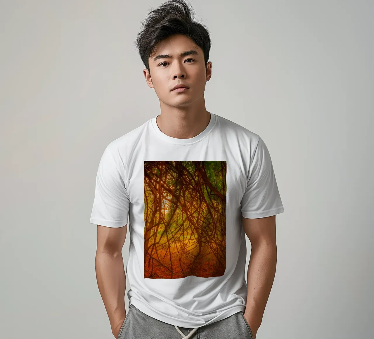 tree branches hanging down to the ground t-shirt by PASMING